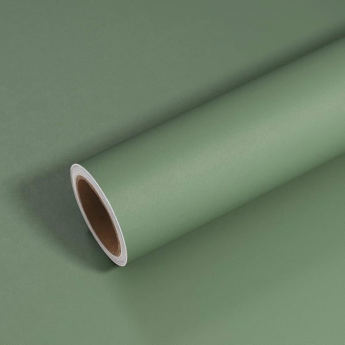 Papier Peint Vert Sauge Vintage Rouleau Adhesif pour Meuble Papier Peint Adhesif Mural Salon Autocollant Meuble 40 x 300 cm