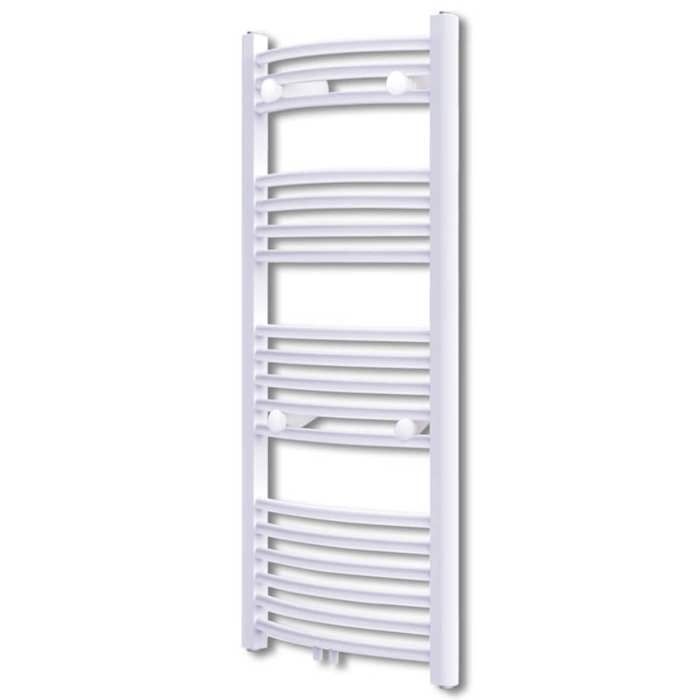 Sèche-serviettes Chauffage Central Incurvé - acier - blanc - 600 x 1160 mm@lzp53u