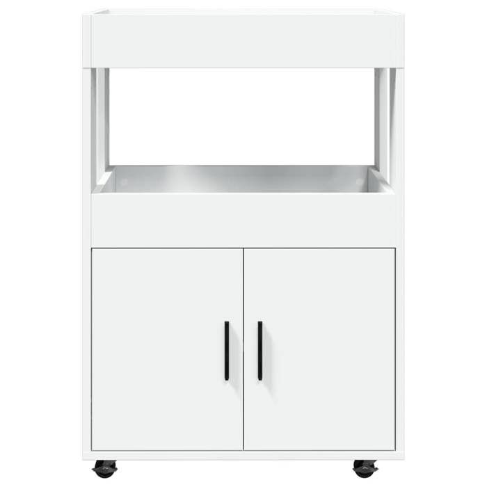 Blanc Commode Salon CHIC Chariot de bar blanc 60x39 5x89 cm bois dingénierie N17334