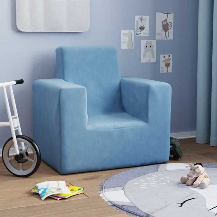 Canapé pour Enfants Bleu 52 x 38 x 50 cm en polyester avec entretien facile pour Chambre dEnfant 69994