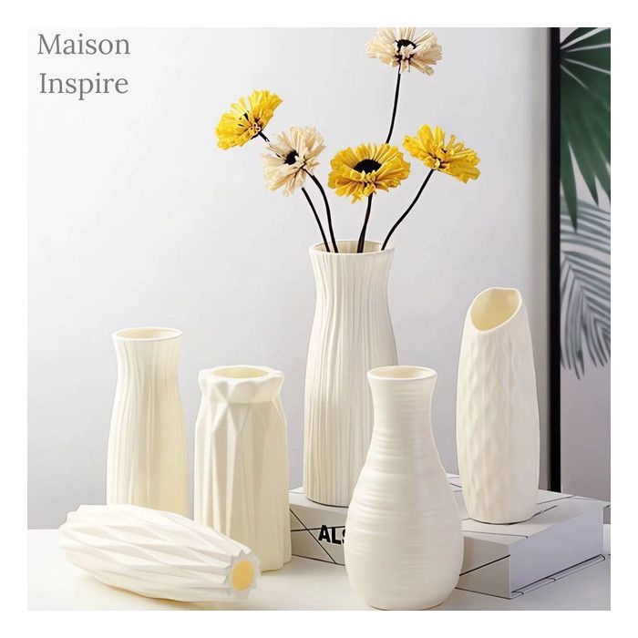 Vase décoratif en plastique PE style nordique origami pour fleurs fraîches salon table bureau