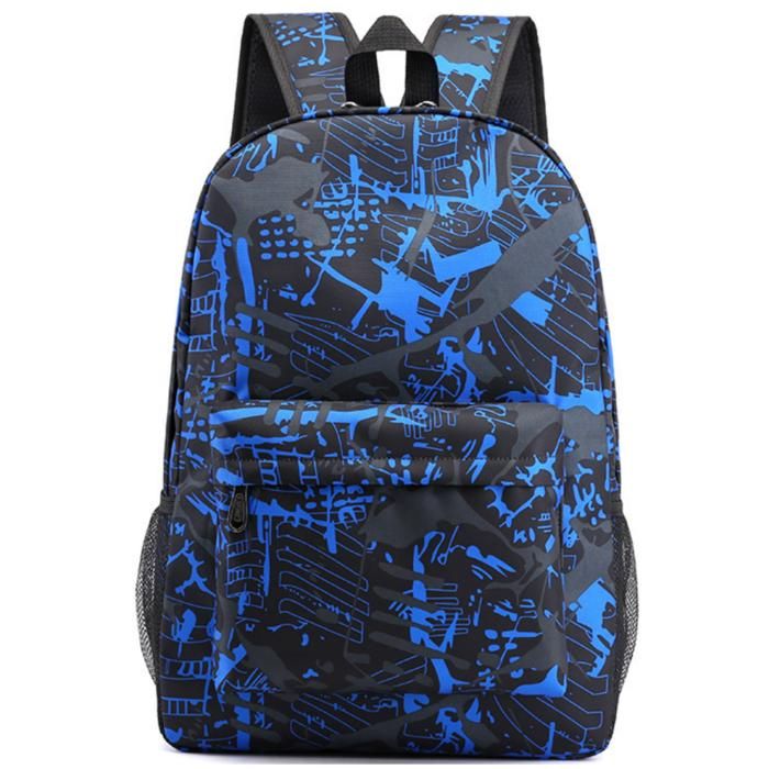XJYDNCG Sac à Dos Enfant Cartable Garçon Primaire Sac Léger Pratique - Graffiti Bleu Noir
