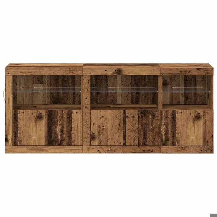 Commode intérieur - Marron - Buffet Armoire base - Bois ancien 162x37x67 cm - Bois dingénierie LL590