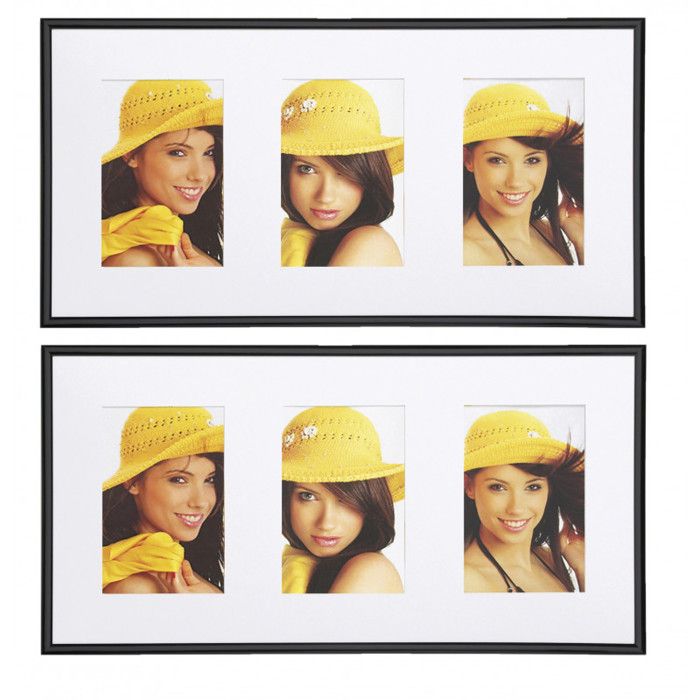 Cadres photos, et pêlemêle muraux Lot de 2 cadres photos plastique