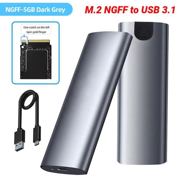 USB - Boîtier SSD externe M2 NVMe 5Gbps M.2 NGFF vers USB 3.1, adaptateur  type c 3.1 pour 2230-2242-2260-2280 - Cdiscount Informatique