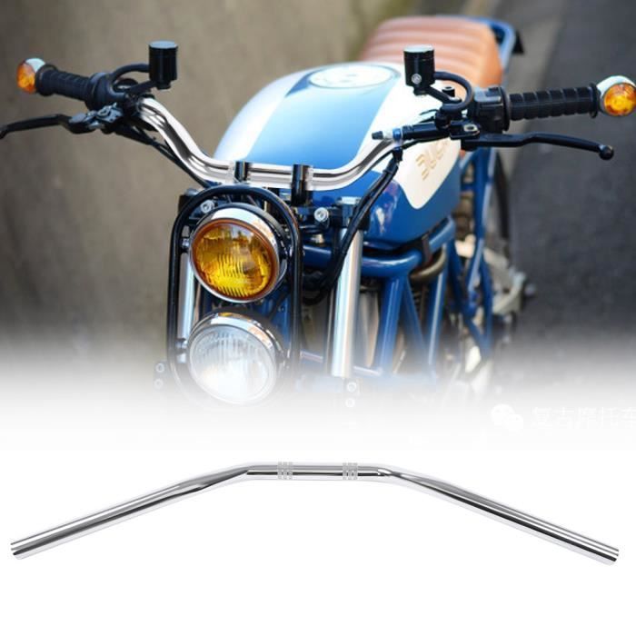 Poignée Moto Universel Cross Custom Vintage 22mm pour Harley Yamaha Noir