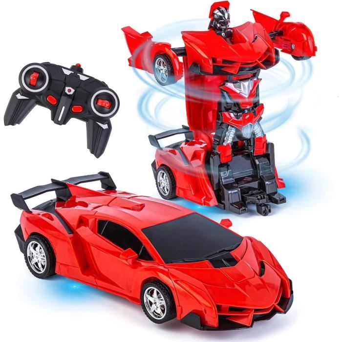 Voiture Télécommandée Transformers Jouet Voiture De Sport Modifié  Déformation Robot pour Cadeaux Enfants de 4 à 14 Ans-Rouge - Cdiscount Jeux  - Jouets