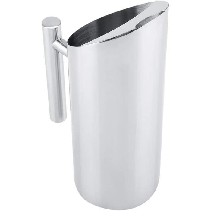 Pichet Inox 2l Pichets De Service Pour Buffet Fdit Pichet En Acier Inoxydable Pichet à Eau En Acier Inoxydable Avec Garde-glace Pour Boire Pot Inox Lait Pichet En Verre Avec Ligne D'échelle