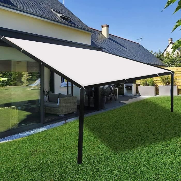 VidaXL Voile D'Ombrage Rectangulaire 3x6m Blanc - Bâche PEHD 160g/m² Protection UV Jardin Terrasse Balcon