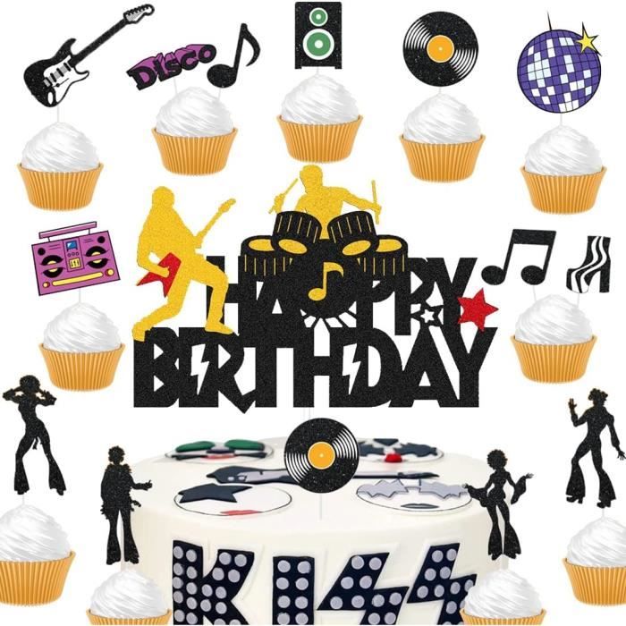 Happy Birthday Cake Topper, Topper De Gâteau Notes De Musique Cupcake