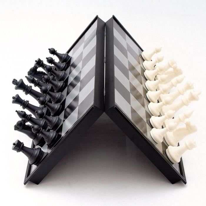 Jeu D'échecs Magnétique De Voyage - Échiquier Avec Pièces Aimantées - Sac De Rangement Inclus - Pour Famille, Camping