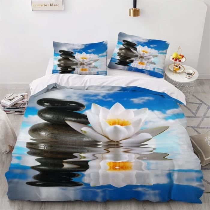 Housse De Couette 140X200 Cm Enfant Ado Garçon Fille 3D Motif Zen Pierre  Housse De Couette 3 Pièces Microfibre Pierre Zen F[u8340] - Cdiscount Maison