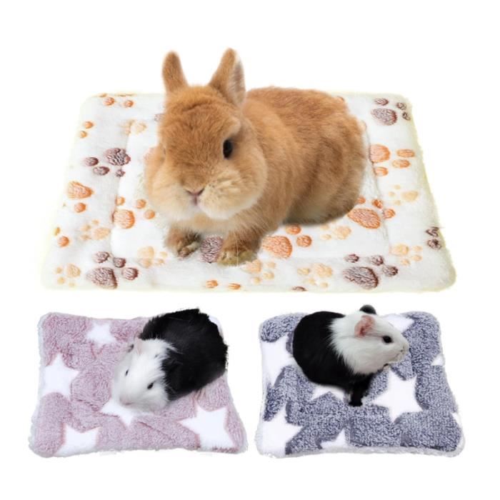 lot de 3 tapis lapin, cochon d'inde pour petits animaux, tapis de couchage en peluche pour petit animal, cochon d'inde accessoire,