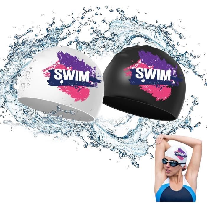 Lot De 4 Bonnets De Bain Noirs - Taille Unique - Polyester Avec Revêtement PU - Confortables Et Antidérapants
