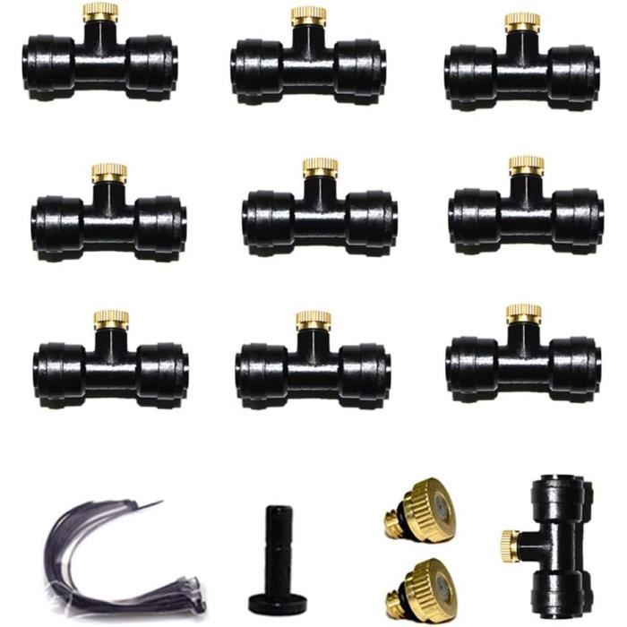 Kit Brumisateur Terrasse 18 M - Tuyau Avec Buses De Brume, Raccords Et Filtre - Pour Jardin, Pergola, Parasol