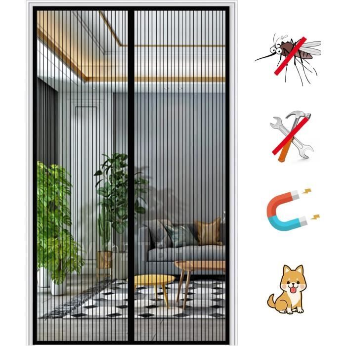 Magnétique Moustiquaire Porte Rideau 220 X 235 Cm Pour Porte De