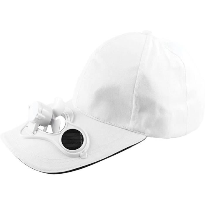 Casquette Avec Ventilateur Solaire Et USB - Protection UV - Réglage 3 Vitesses - Batterie 650 MAh - Pour Camping, Vélo, Plage