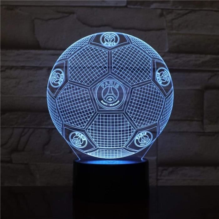 Veilleuse 3D Illusion Football - 16 Couleurs Changeantes - Alimentation USB Ou Piles - Télécommande - Cadeau Enfant Fan De Foot