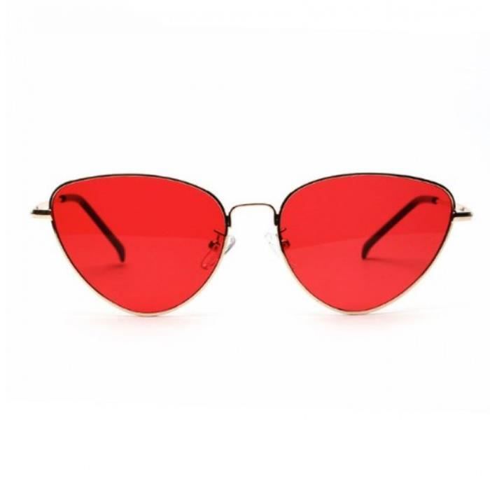 Lunnette Oeil De Chat Rouge Achat Vente Lunettes De Soleil Femme Cdiscount