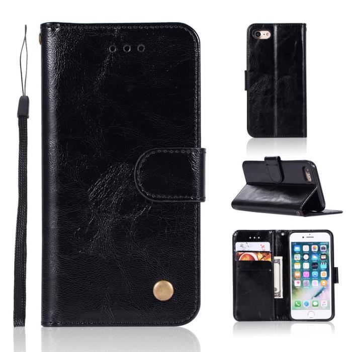 Housse Portefeuille Avec Clip Pour IPhone 7/8/XS Et Plus - Design E.T. - Noir - Neuve