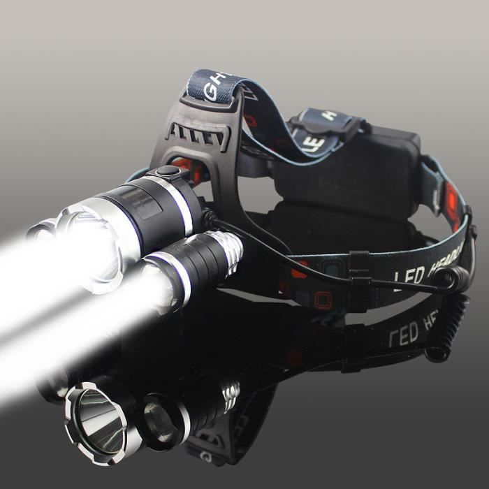 Lampe Frontale Ultra Puissante 6000LM 3 Lampes eclairage LED Cdiscount Sport