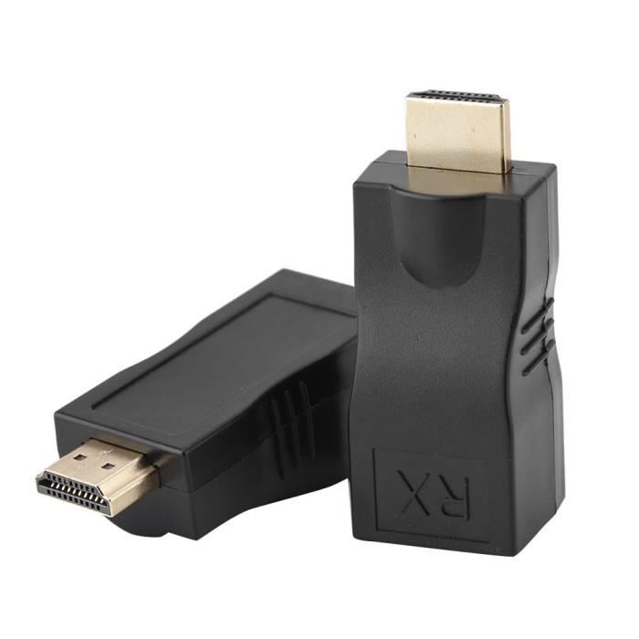 Câble d'extension réseau RJ45 vers HDMI 1.4, 30 m sur LAN Ethernet 5e - 6  Cat. Prise en Charge du convertisseur RJ45 HDMI Cat [1043] - Cdiscount  Informatique