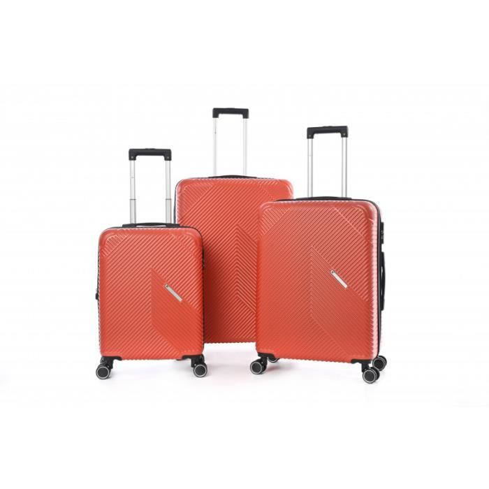 lot de 3 valises extensibles rigides + 30% de volume - lys paris - rouge.