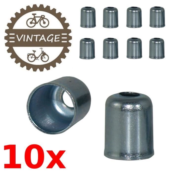 10x EMBOUT GAINE 5MM FREIN VELO CYCLOMOTEUR MOTO ACIER VINTAGE VILLE ROUTE 