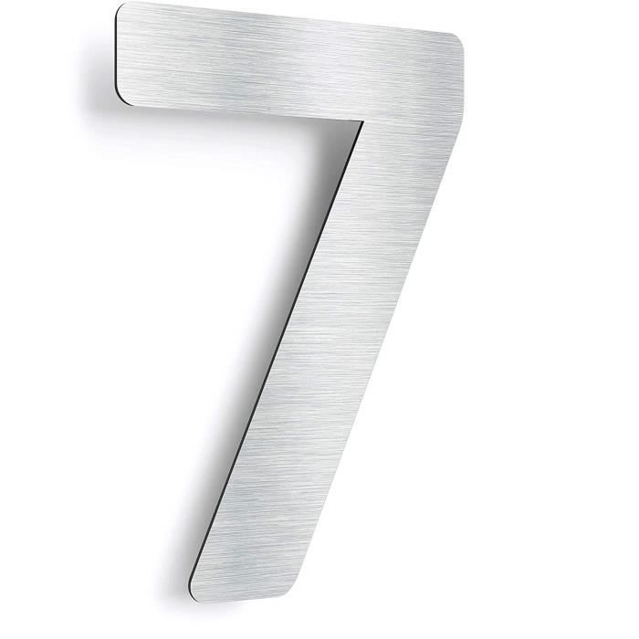 Numéro de maison 7 – acier inox – résistant aux intempéries – avec matériel  de montage – plaque signalétique – N.07.E - Cdiscount Bricolage