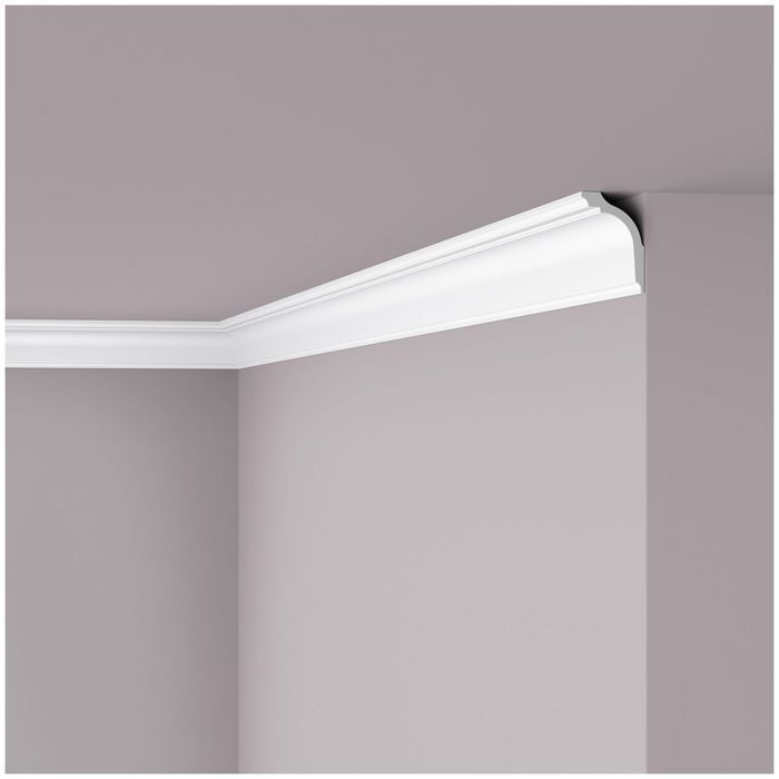 Corniche De Plafond NMC M1 Nomastyl – 10 Mètres, Moulure En Stuc Blanc 120x30mm