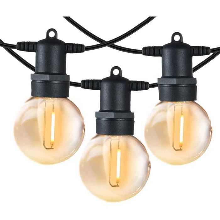 Guirlande lumineuse d'extérieur 12 ampoules LED G40 En plastique