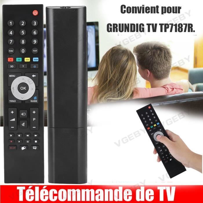 Télécommande de Remplacement compatible pour GRUNDIG TV TP7187R (Noir)