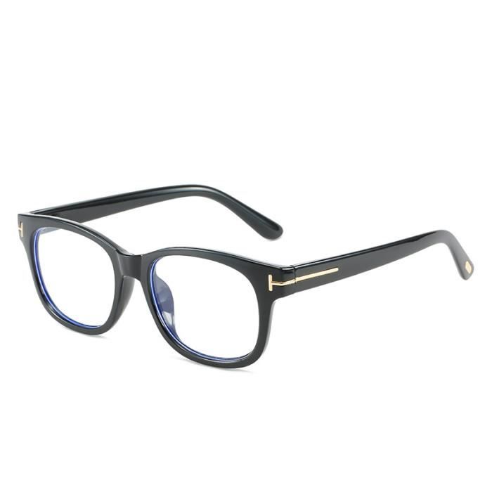 La couleur noire de marque tf rectangulaires antilumière bleue, verres pour ordinateur