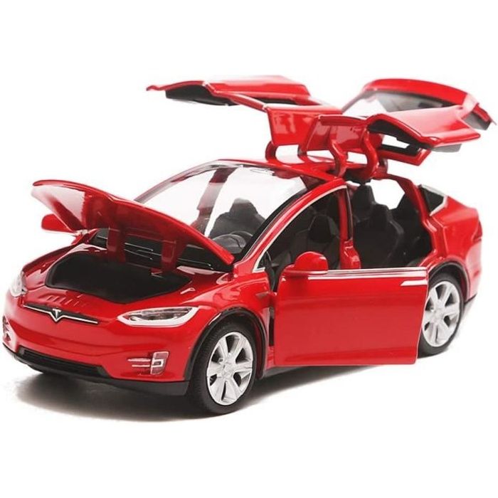 Tesla Model X 90 Voiture jouet en alliage 1:32 avec son et lumière