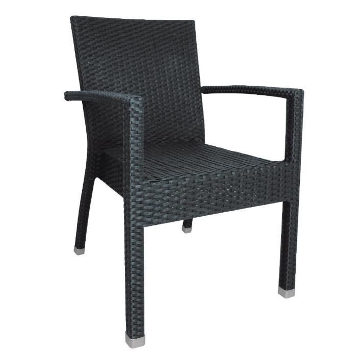Fauteuils en rotin - BOLERO - Bolero - Anthracite - Lot de 4 - Empilables Fauteuils en rotin - BOLERO - Bolero - Anthracite - Lot de 4 - Empilables
