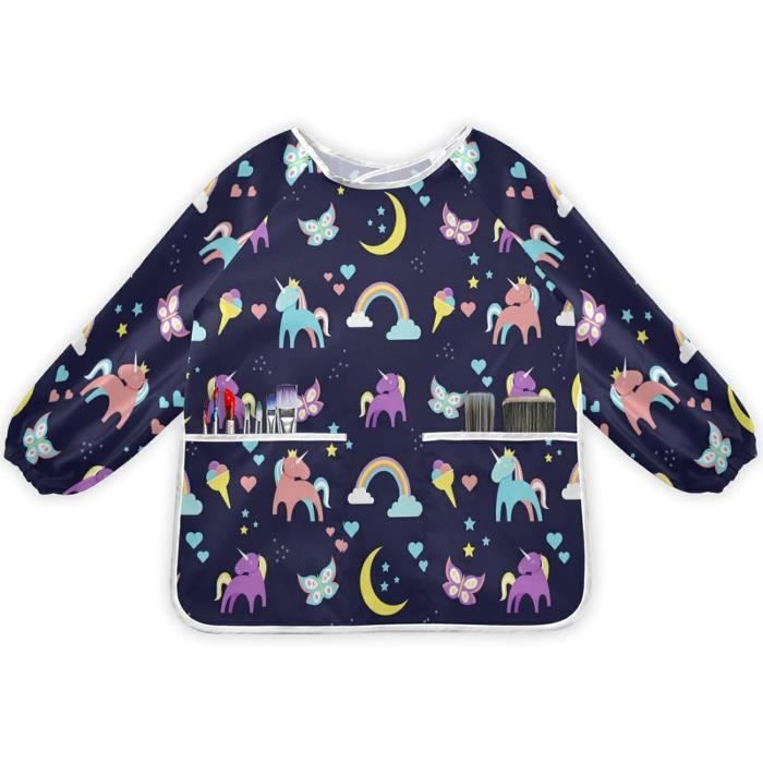 Art De La Guitare Tablier Pour Bébé Manches Longues Bavoirs D'Alimentation Imperméable Les