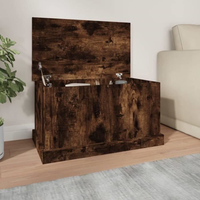 Boîte De Rangement Blanche 70x40x38 Cm - Bois D'ingénierie - Neuf