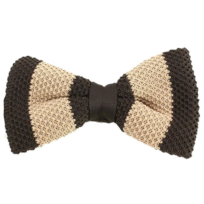 Noeud Papillon Tricot Manhattan – Marron, Coton, Homme, Hipster, Charles Le Jeune