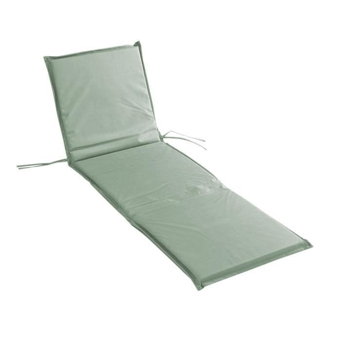 coussin bain de soleil 64 x 190 x 4 cm polyester uni waterproof siesta sauge autres vert