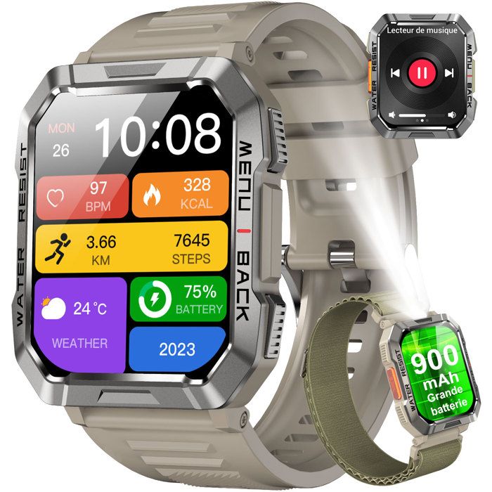 Cdiscount  Montre telephone, Montre connectée, Montre bluetooth