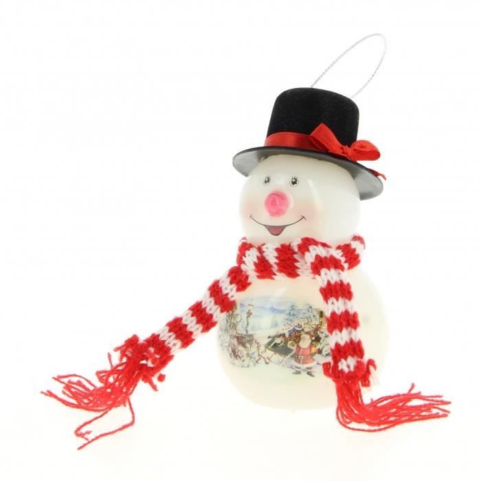 2 Bonhommes De Neige LED En Céramique - Éclairage Décoratif De Noël Avec Minuterie Automatique - Lumière D'Ambiance Chaleureuse