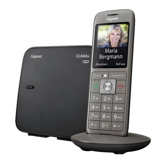 Téléphone sans fil Gigaset CL660A avec haut parleur et répertoire de 400 entrées et