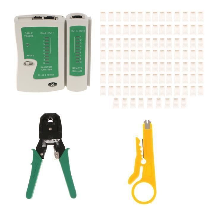 Cat6 Cat5 Crimper Crimping Tool Kit D'outils de Pinces à Sertir de