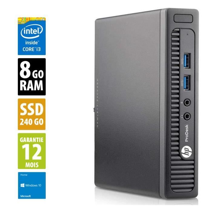 HP ProDesk 400 G1 USFF - Core i3-4160T - 8Go RAM - 240Go SSD - Windows 10 Home Reconditionné - Hewlett-Packard reconditionné disponible sur Cdiscount Seconde Vie