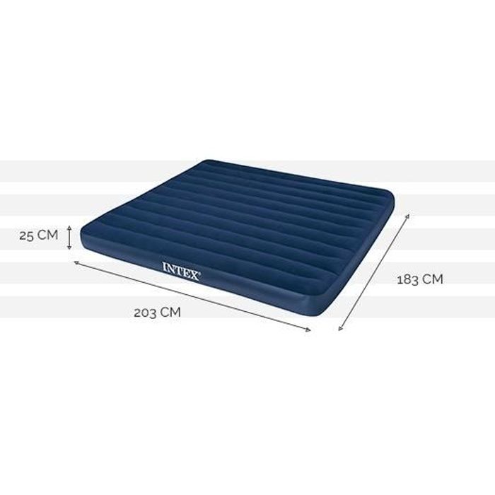 matelas gonflable intex downy classic 2 places 183 x 203 x 25 cm