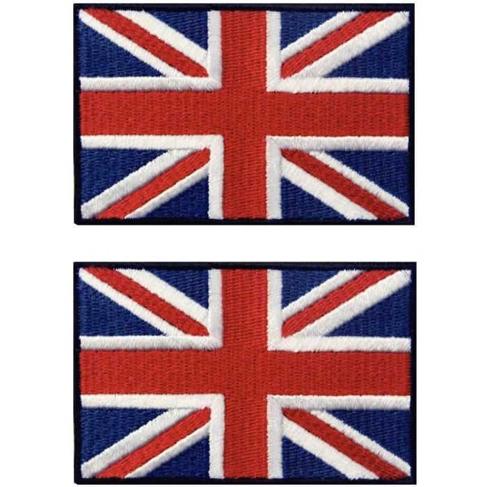 Patch ecusson brode imprime drapeau royaume uni anglais union jack anglais 