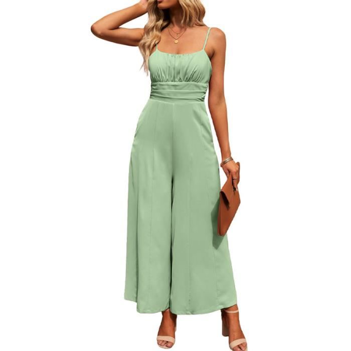 Combinaison Sans Manches Pour Femme - Grande Taille, Coupe Ample - En Polyester Doux - Idéale Pour L'été, Plage, Sorties Décontractées