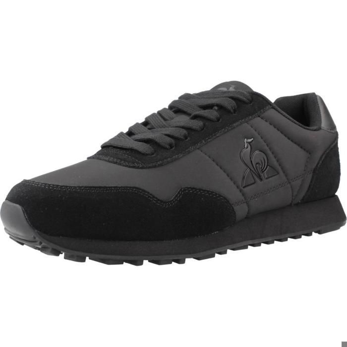 Le Coq Sportif Le Coq Sportif Astra 2 — Chaussures Homme Noir en Cuir & Synthétique lacets