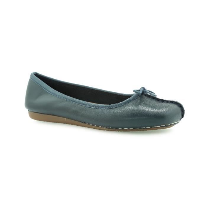 Ballerines Femme - Clarks Freckle Ice - Navy Leather - Bleu