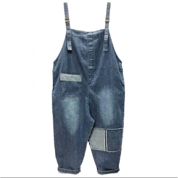 Salopette femme jeans - grandes poches jambes - FR29SEG